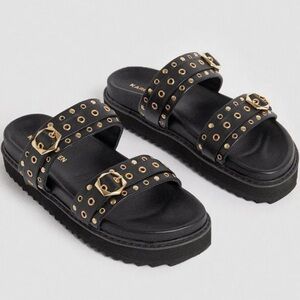 NWT Karen Millen USO Studded Mule Simone Leather Studded Strap Mule🔥